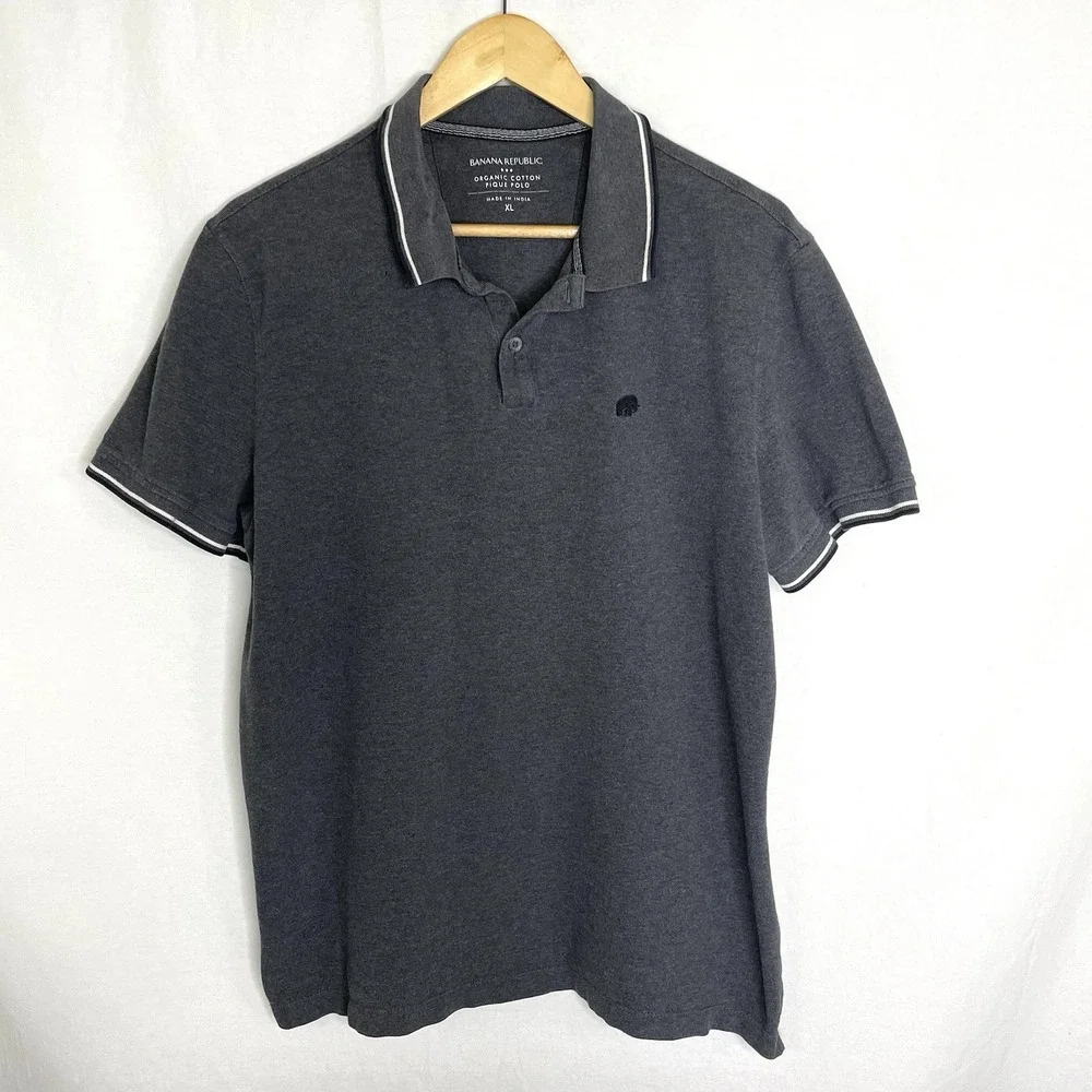 Banana Republic Pique Polo Shirt Mens Extra Large XL Organic Cotton